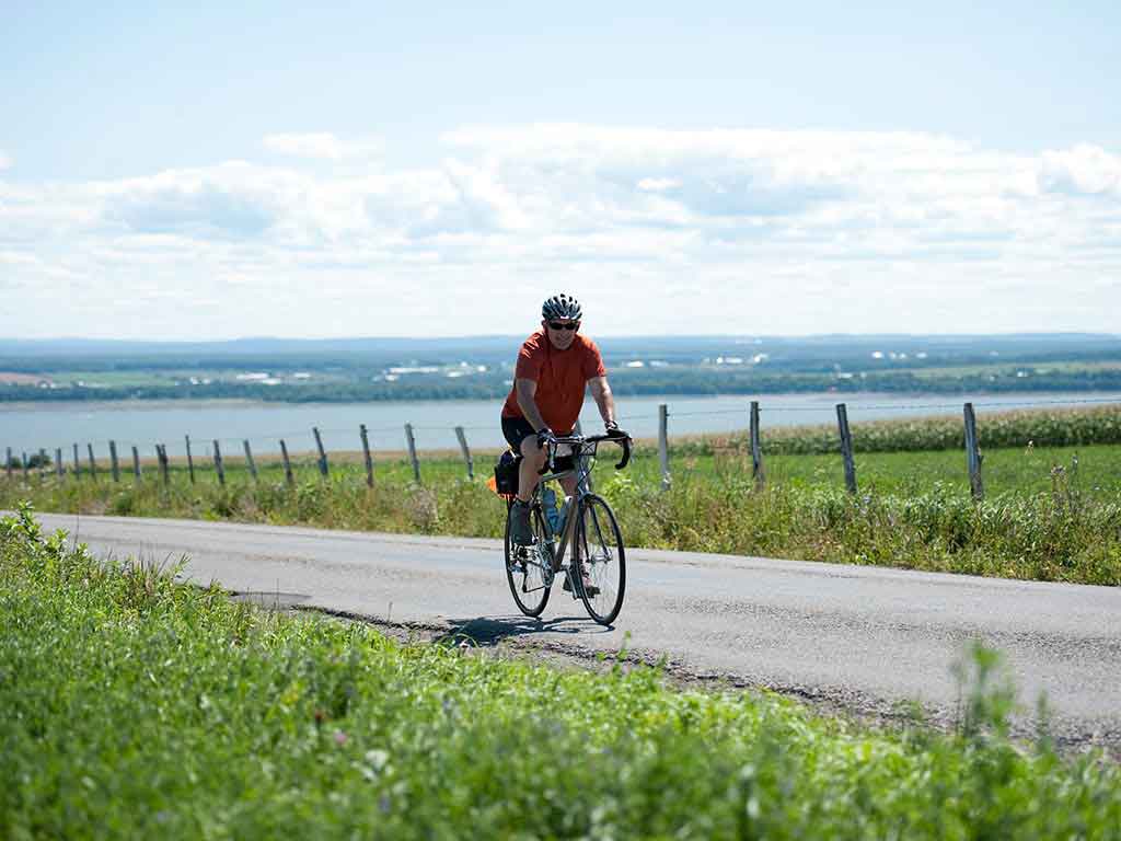 A person is riding a bike and enjoying a bike tour in Europe